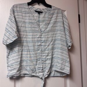 Velvet Heart Blue and White Striped Shirt